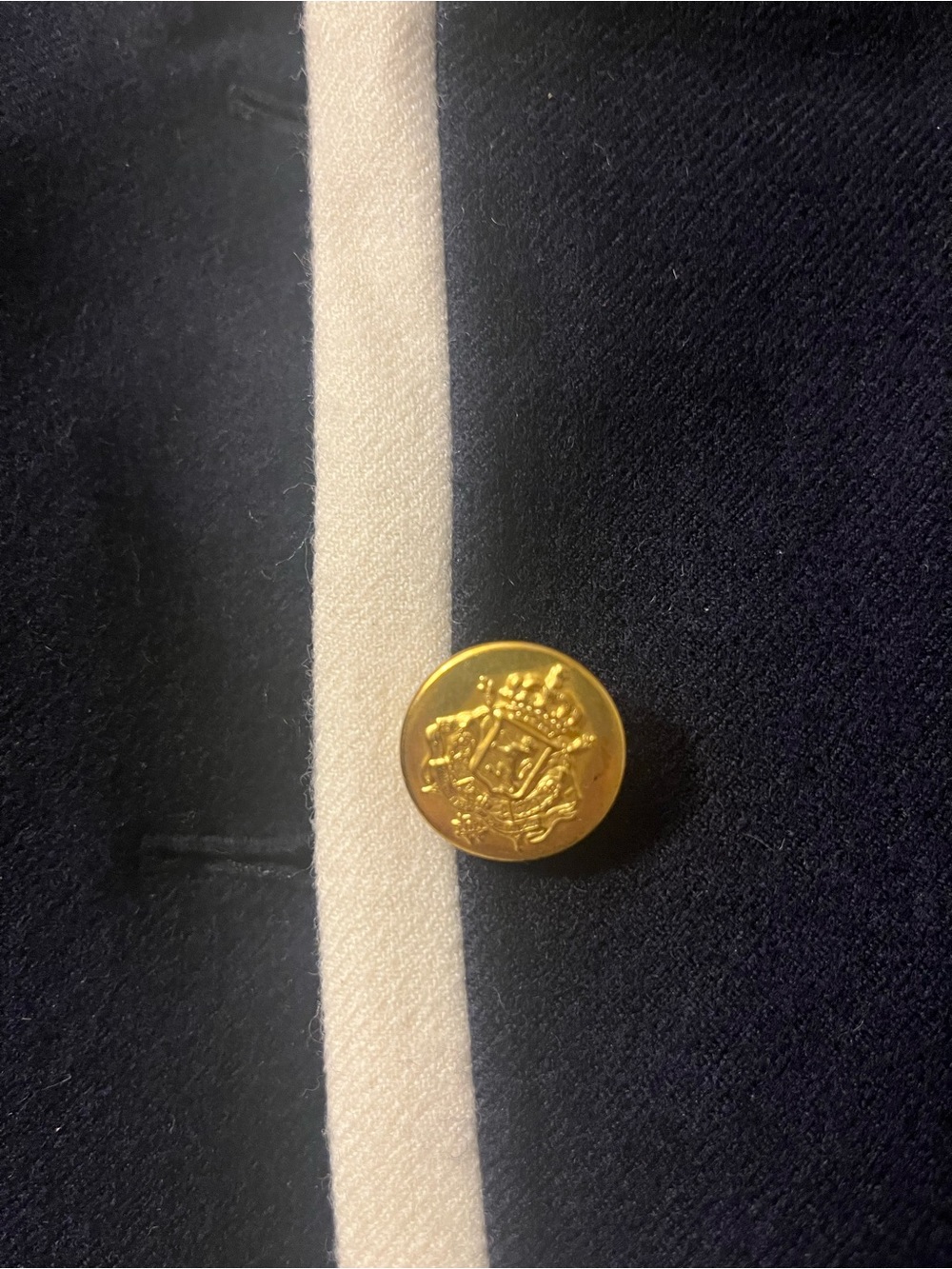 J. Crew Navy Blazer with Cream Trim and Gold Buttons - Picture 3 of 4